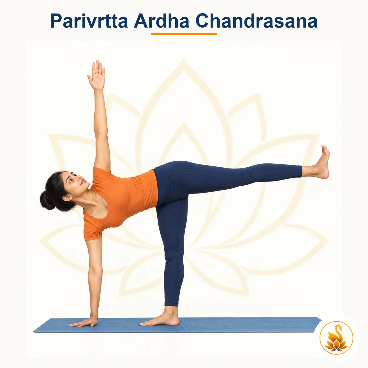 Parivrtta Ardha Chandrasana - Revolved Half Moon yoga asana