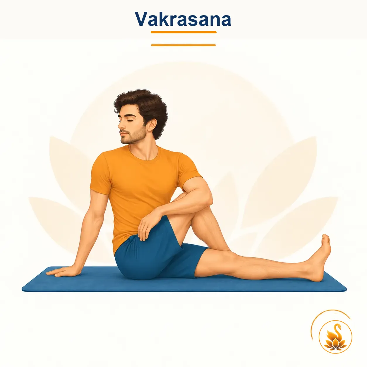 Vakrasana - Simple Spinal Twist yoga asana