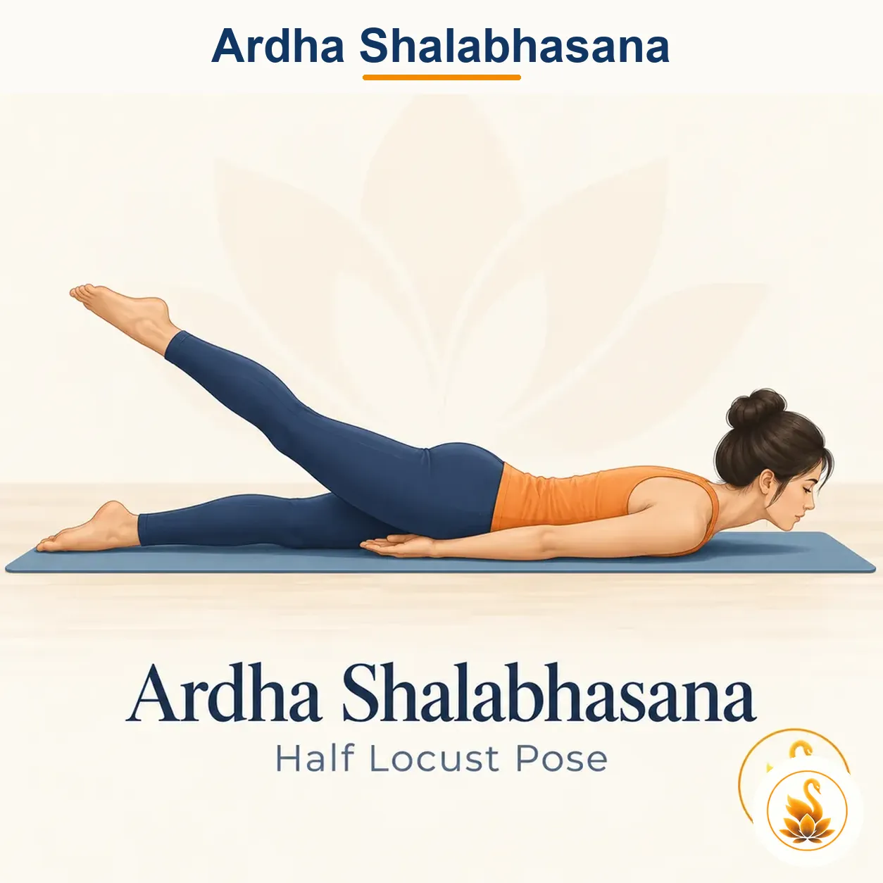 Ardha Shalabhasana - Half Locust Pose yoga asana