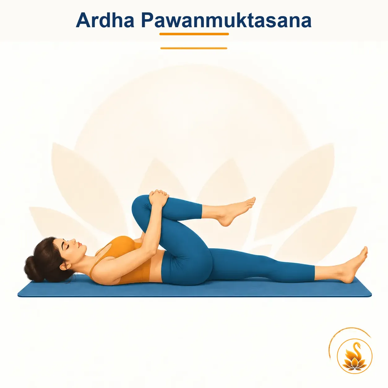 Ardha Pawanmuktasana - Half Wind-Relieving Pose yoga asana