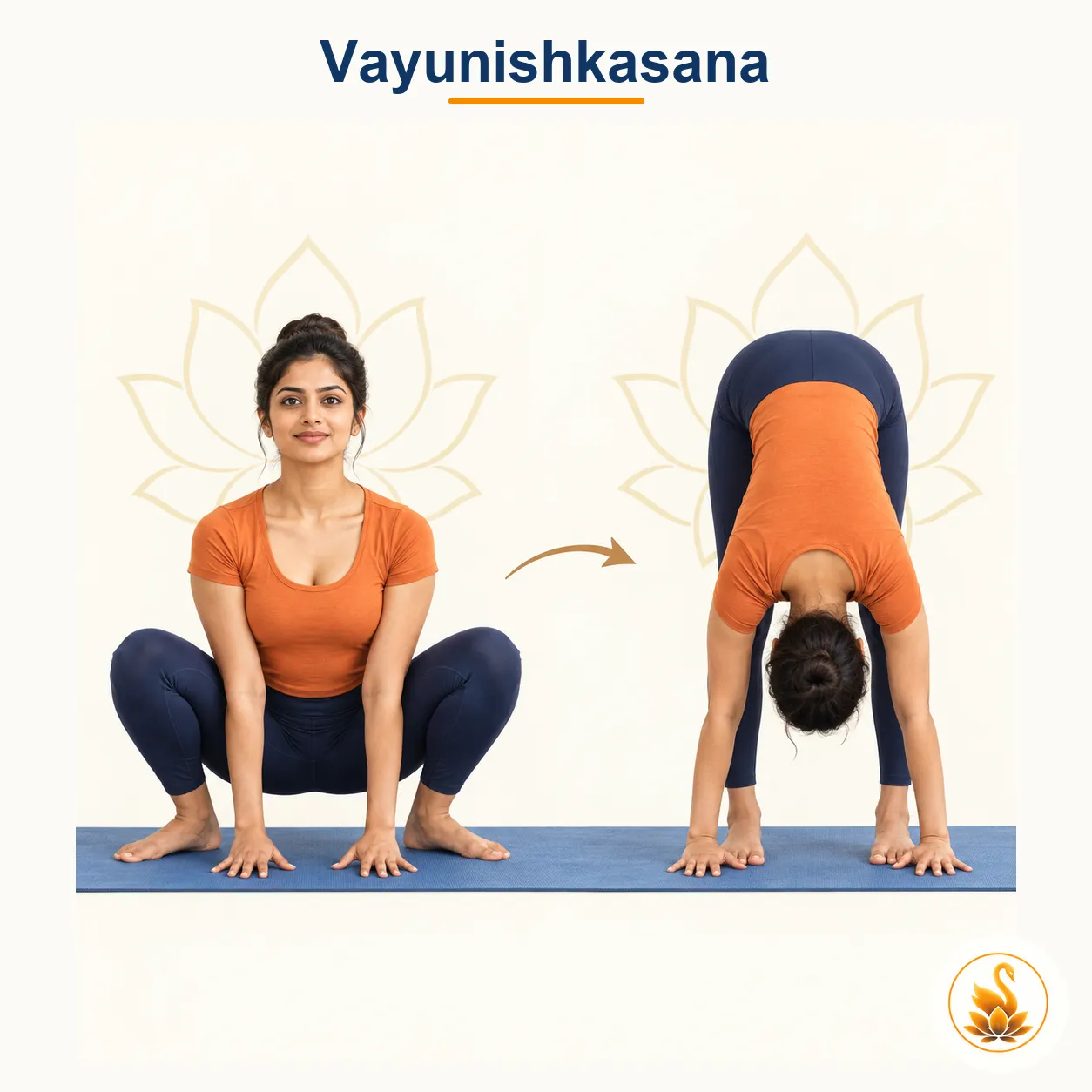 Vayunishkasana - Wind-Releasing Squat yoga asana
